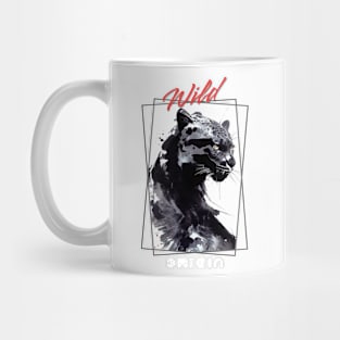 Leopard Panther Wild Nature Free Spirit Art Brush Painting Mug